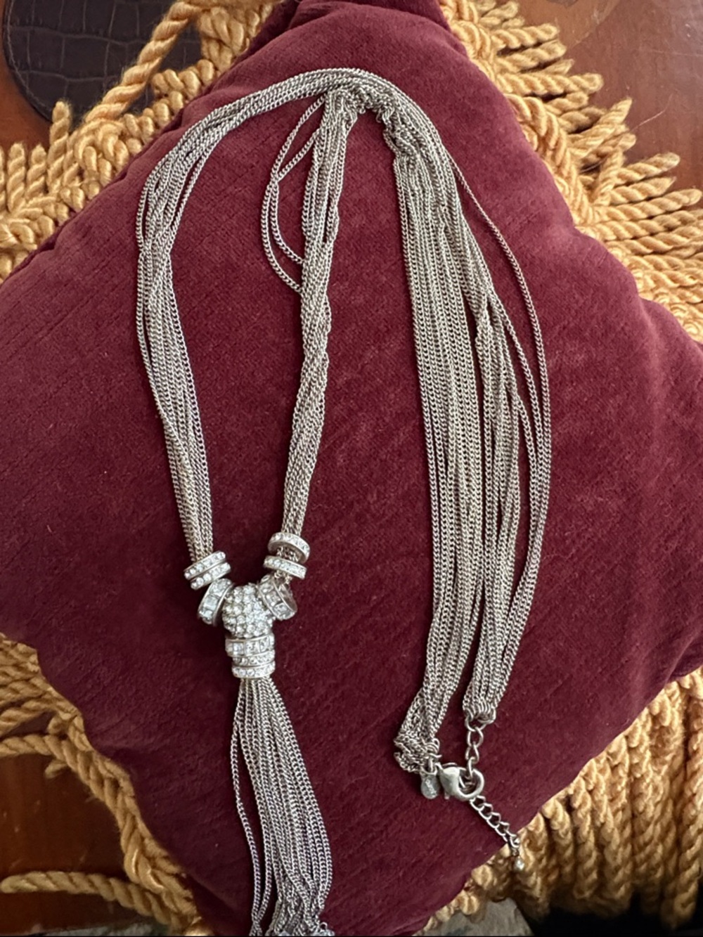 Chico’s Multi-Strand Tassel Pendant Necklace - Silver
